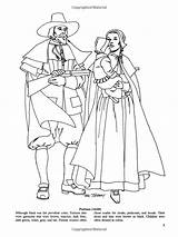 Coloring Pages Colonial Fashion Book Dover Colouring Early American Plantation Plimoth Color Template Choose Board sketch template