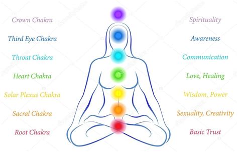 Chakras Woman With Description — Stock Vector © Furian 40147537