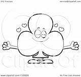 Wanting Mascot Loving Suit Club Card Hug Clipart Cartoon Cory Thoman Outlined Coloring Vector sketch template