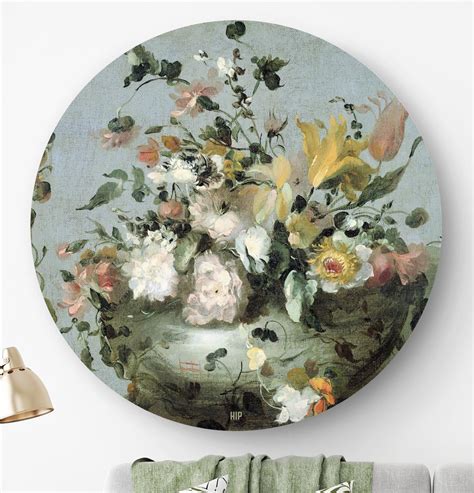 hip orgnl masters collectie geschilderde bloemen cirkel schilderij muur kunst woonkamer