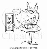 Businessman Cash Wolf Holding Outline Coloring Illustration Royalty Clipart Toon Hit Rf 2021 sketch template