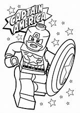America Captain Coloring Lego Pages Printable Print Sheets Characters sketch template