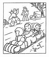 Coloring Sled Winter Playing Pages Season Sledding Childrens Group Kids Color Comments Getcolorings Printable sketch template
