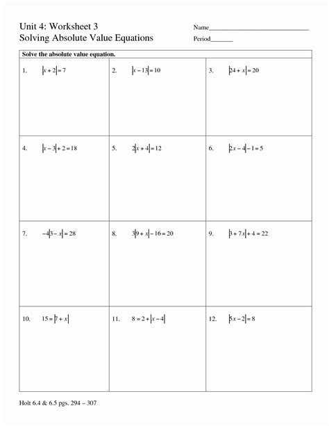 solving absolute  equations worksheet answer key thekidsworksheet