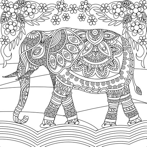 pin  elephant coloring pages  adults