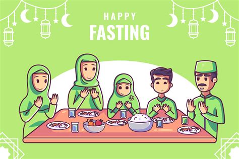 happy fasting concept  vector art  vecteezy