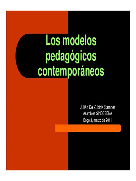 Los Modelos Pedagogicos Contemporáneos Pdf Pedagogía Evaluación