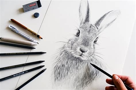 draw  bunny face  step  step rabbit drawing guide