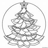 Coloring Christmas Tree Holiday Pages Printable sketch template