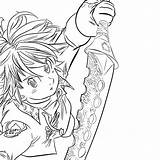 Meliodas Deadly Sins Coloring Pages Seven Elizabeth Anime Deviantart Lineart Color Getcolorings Printable Template Getdrawings Manga Drawings sketch template