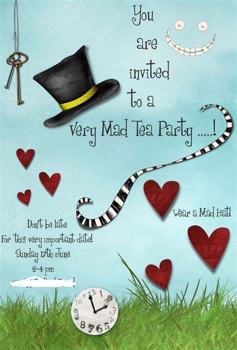 mad hatter invitations templates  printable templates