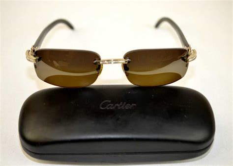 Cartier Diamond And 18k White Gold Mens Sunglasses