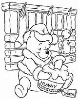 Coloring Pooh Christmas Pages Winnie Popular sketch template
