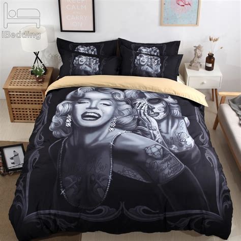 3pcs set sexy lady marylin monroe printed duvet cover set 3d bedding