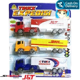mainan mobil mobilan mobil truck paket  truk jnt tiki mainan anak