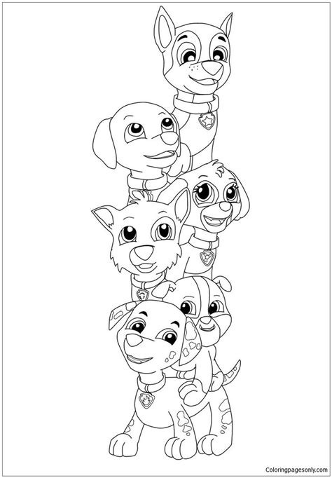 paw patrol pup everest coloring page  printable coloring pages