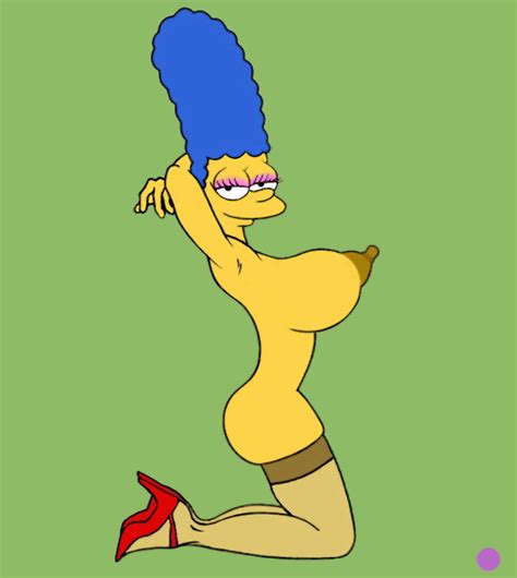 rule 34 breasts color female female only human kneeling marge simpson nipples nude side view