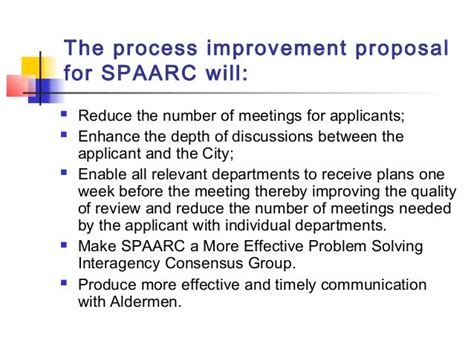 process improvement proposal  site plan  appearance