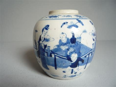 blauw witte chinese gemberpot  eeuw china catawiki