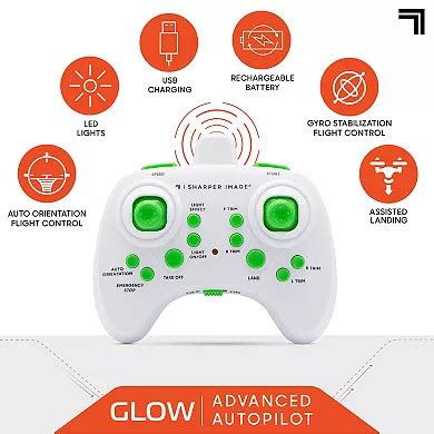 sharper image ghz glow  stunt drone  led lights mini remote controlled quadcopter