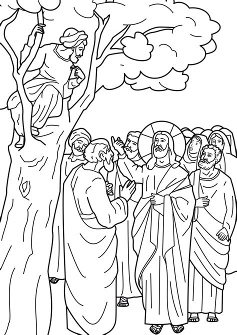 jesus calls zacchaeus coloring sheet