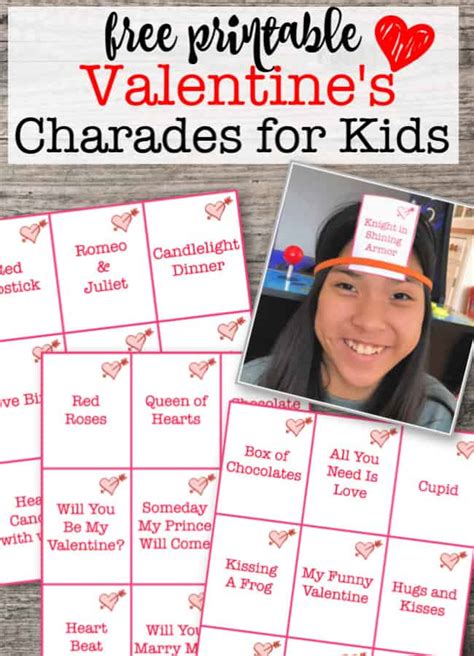 valentines day games  printable charades heads  game  kids