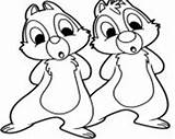 Dale Chip Coloring Pages Chipmunk Disney sketch template