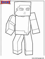 Steve Coloring Minecraft Pages Character Looking Around Printable Print Color sketch template