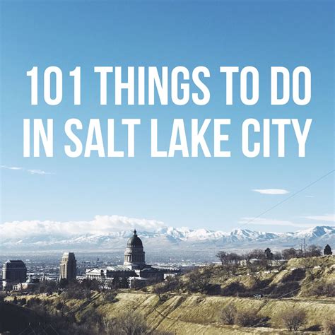 the salt lake city skyline with text overlaying it that reads 101