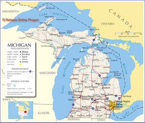 reference map  michigan usa nations  project  great