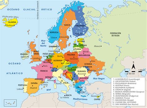 mapa de europa politico  capitales