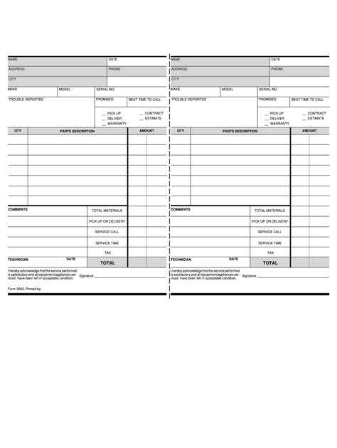 Appliance Repair Form Fill Out And Sign Printable Pdf Template Signnow