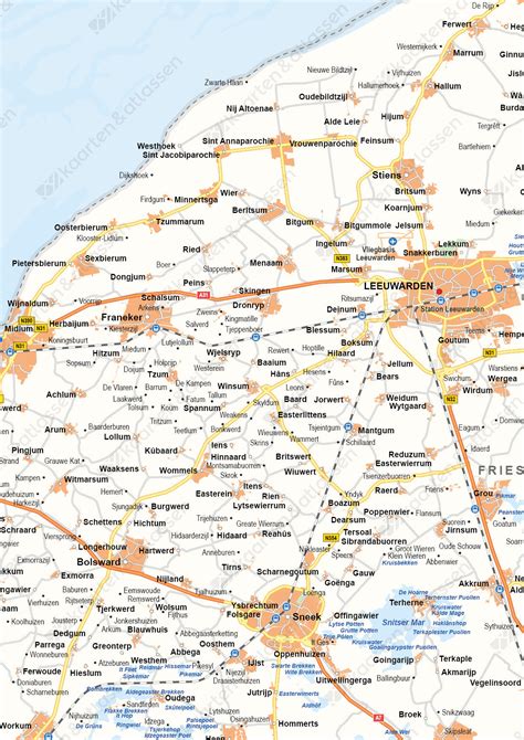 friesland provinciekaart staatkundig  kaarten en atlassennl