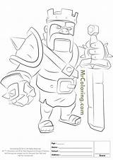 Clash Pages Coloring Clans Barbarian Printable Royale King sketch template