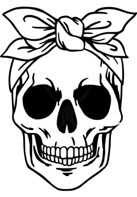 sugar skull outline printable