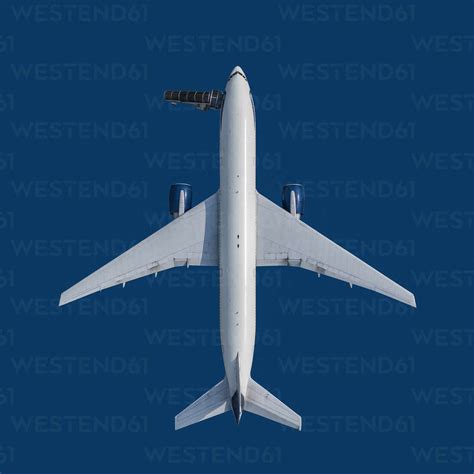 view   airplane  blue background stockphoto