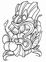 Tiki Mask Tattoo Drawing Coloring Pages Clipartmag Man Getdrawings sketch template