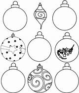 Christmas Ornaments Ornament Outline Clipart Tree Printables Clip Colour Cliparts Own Nine Printable Coloring Print Small Baubles Bauble Balls Decorations sketch template