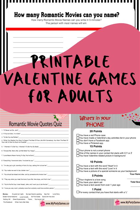 Fun Loving Printable Valentine Games For Adults Peachy Party