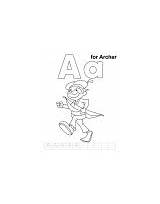 Coloring Aa Letter Printable Pages Archer sketch template