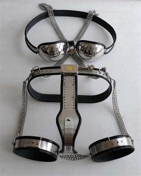 M115 New Stainless Steel Male Chastitye Device With Bra And Ankle