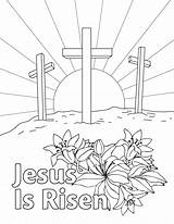 Easter Coloring Pages Risen Religious He Jesus Printable Bible Colouring Kids Sunday Cross Sheets School Adult Albanysinsanity Spring Christian Printables sketch template