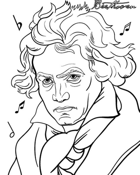 beethoven coloring page  printable coloring pages  kids