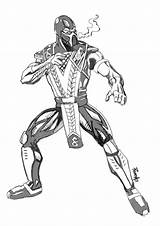 Coloring Pages Zero Sub Subzero Mortal Kombat Scorpion Sheets Vs Boys Template Deviantart sketch template