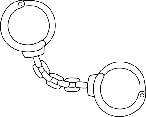 handcuff isolated coloring page  kids  vector art  vecteezy