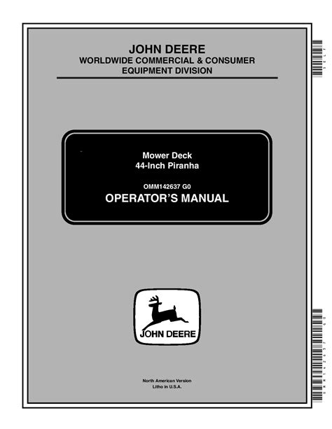 john deere   piranha mower deck  omm operation  maintenance manual