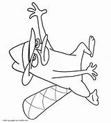 Coloring Pages Perry Phineas Ferb Printable Animations sketch template