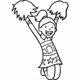 Spirited Cheerleader sketch template