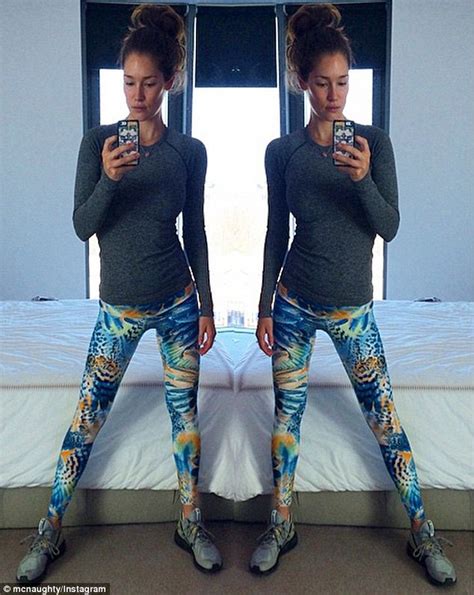 erin mcnaught puts her very slender figure on display in tight workout