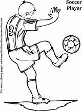 Soccer Player Coloring Pages Color Print Printable Kids Book Template Shooting Boys Books Birthday sketch template